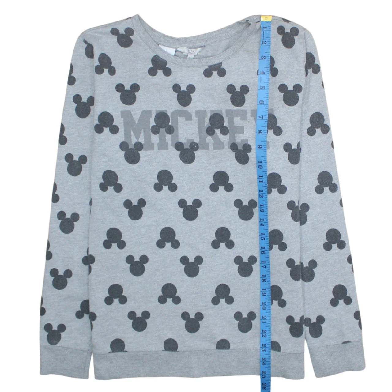 Disney Women Grey Mickey Mouse Print Pullover Sweatshirt XL - Image 2