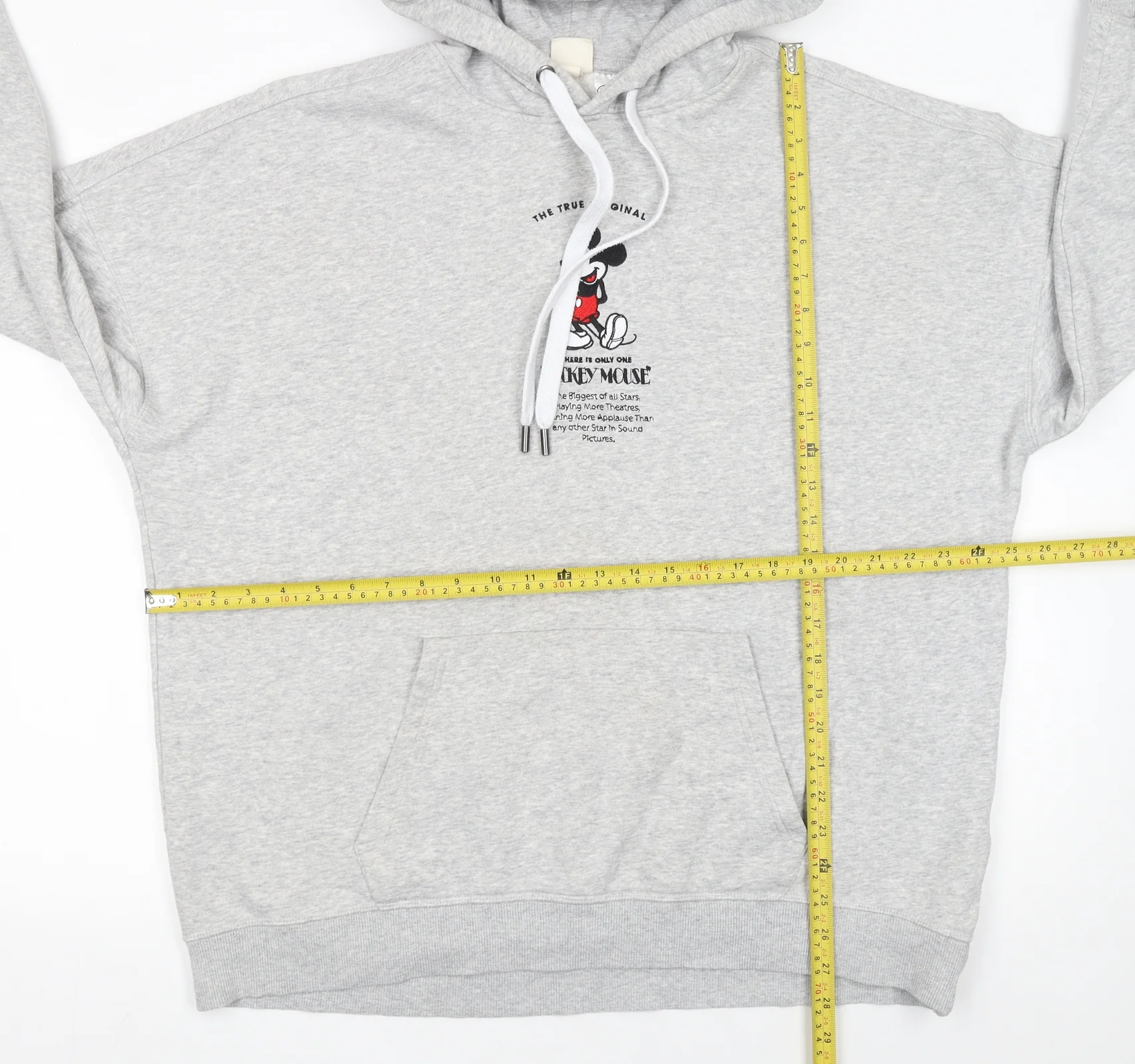 Disney Women Grey Mickey Mouse Pullover Hoodie Size Small - Image 2