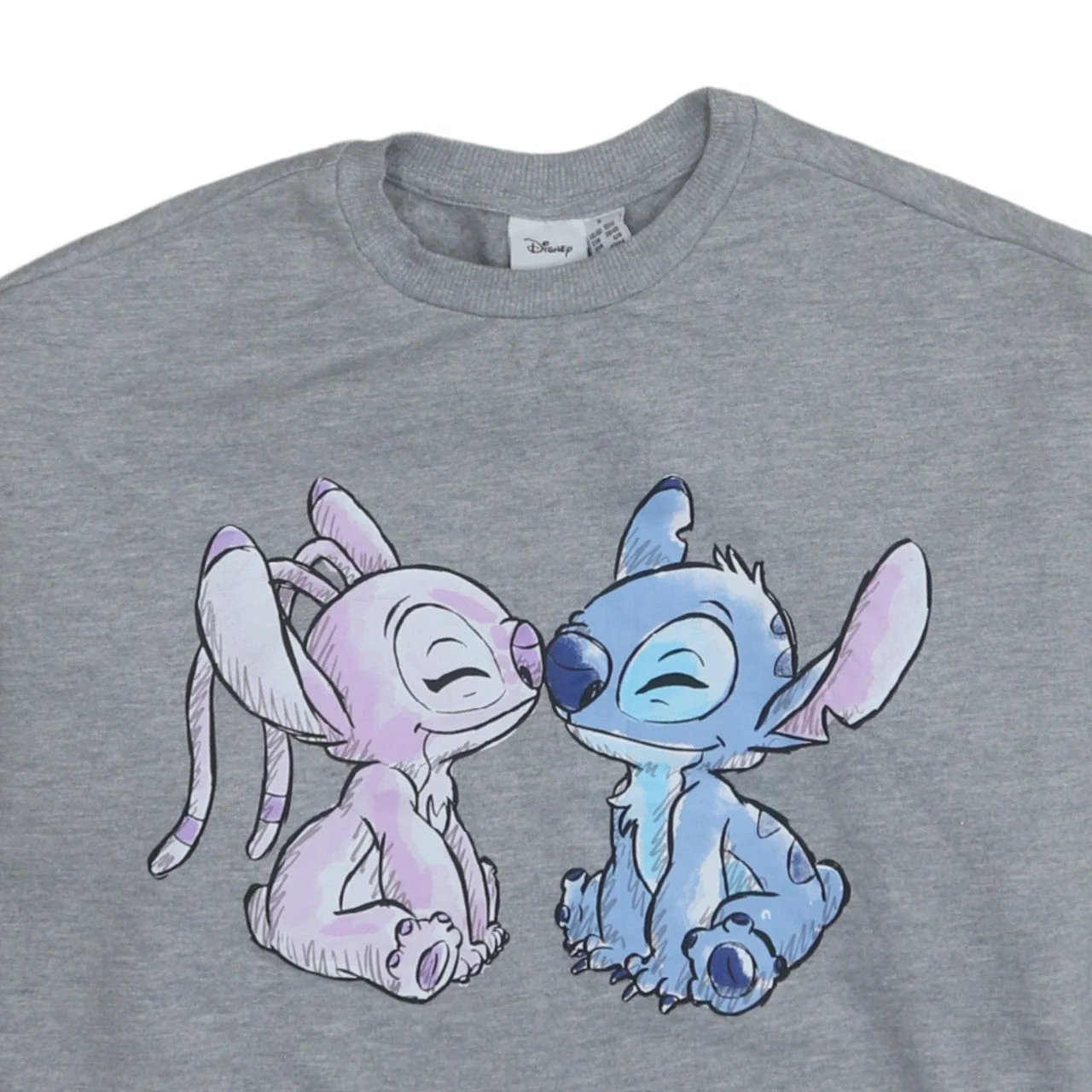 Disney Women Grey Stitch & Angel Graphic Sweatshirt Size S - Image 7