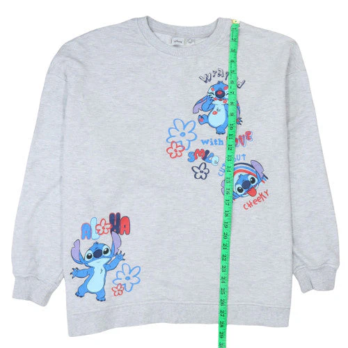 Disney Women Grey Stitch Pullover Sweatshirt Size 18/20 Graphic Print - Image 2