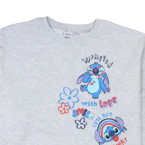 Disney Women Grey Stitch Pullover Sweatshirt Size 18/20 Graphic Print - Image 7