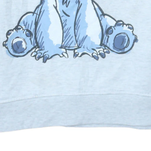 Disney Women Grey XS Pullover Hoodie Stitch Graphic Print - Image 7