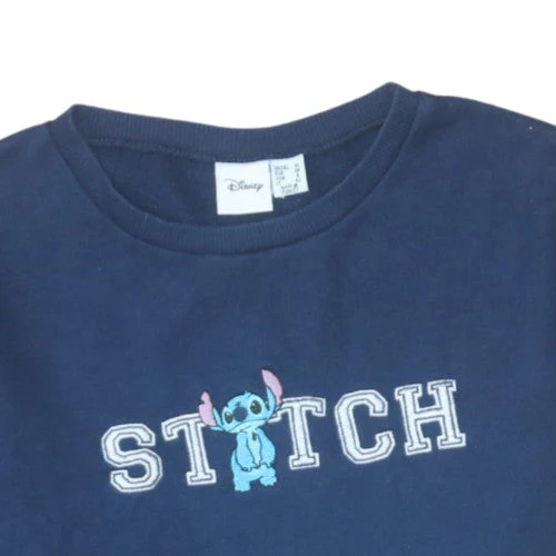Disney Women Navy Blue Stitch Sweatshirt UK 10 Pullover Crew Neck - Image 7
