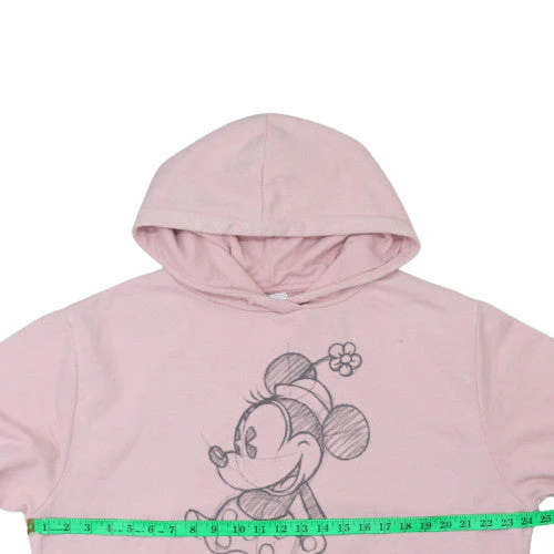Disney Women Pink Minnie Mouse Pullover Hoodie L Cotton Blend - Image 2