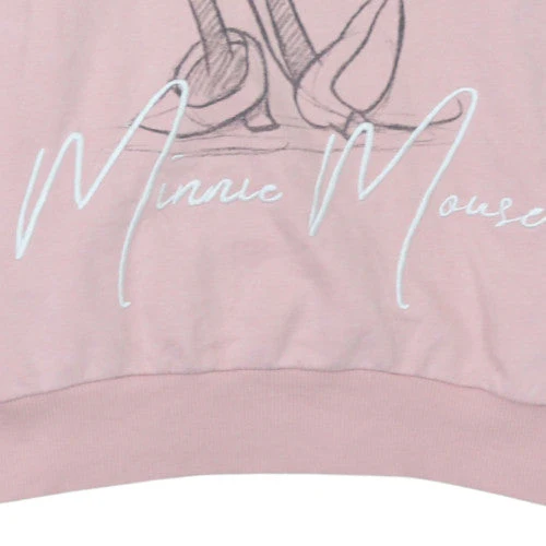 Disney Women Pink Minnie Mouse Pullover Hoodie L Cotton Blend - Image 7
