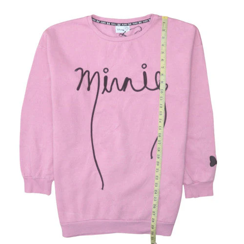 Disney Women Pink Minnie Sweatshirt XL Crew Neck Pullover - Image 3