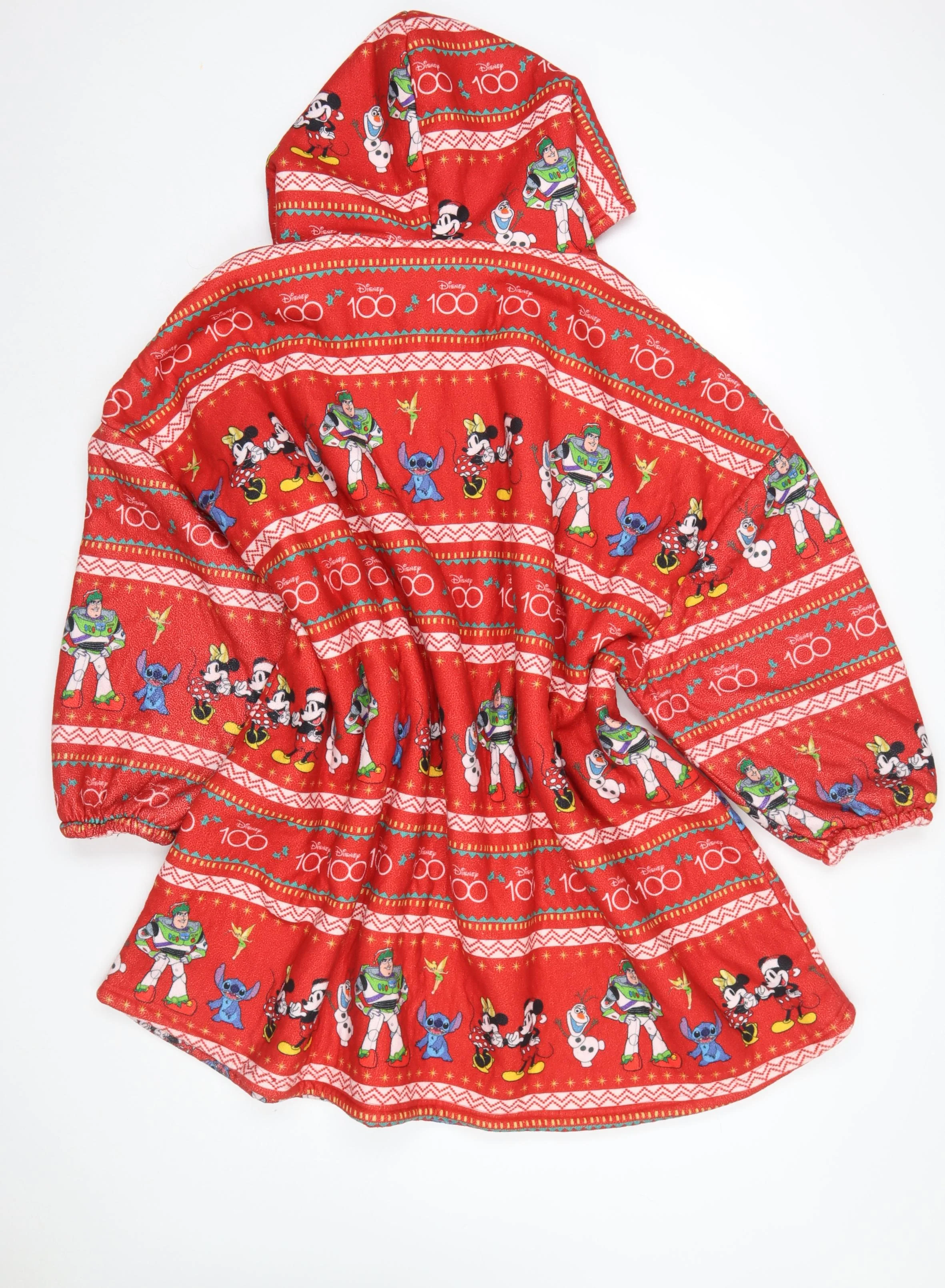 Disney Women Red Fleece Hooded Robe One Size Graphic Print Nightwear - Image 3