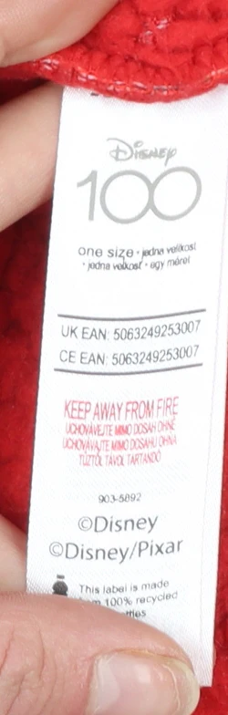 Disney Women Red Fleece Hooded Robe One Size Graphic Print Nightwear - Image 6
