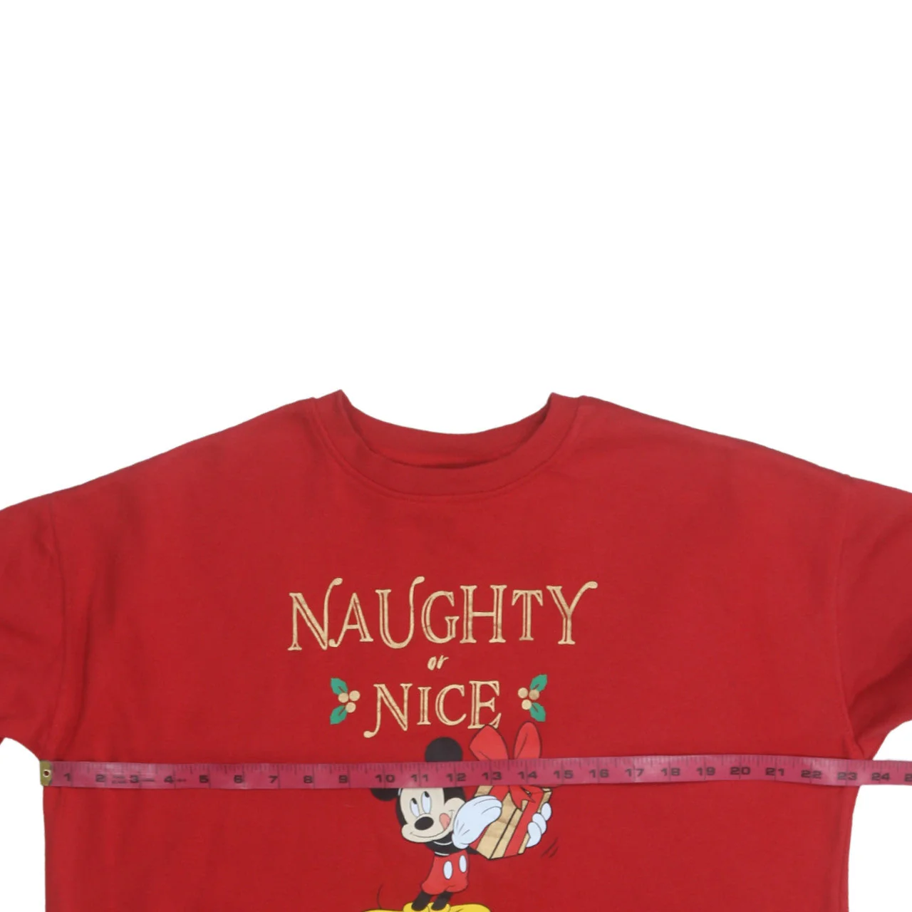 Disney Women Red Mickey Mouse Christmas Pullover Sweatshirt UK 12/14 - Image 2