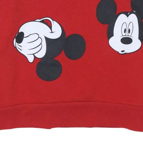 Disney Women Red Mickey Mouse Print Pullover Sweatshirt Size M 10/12 - Image 8