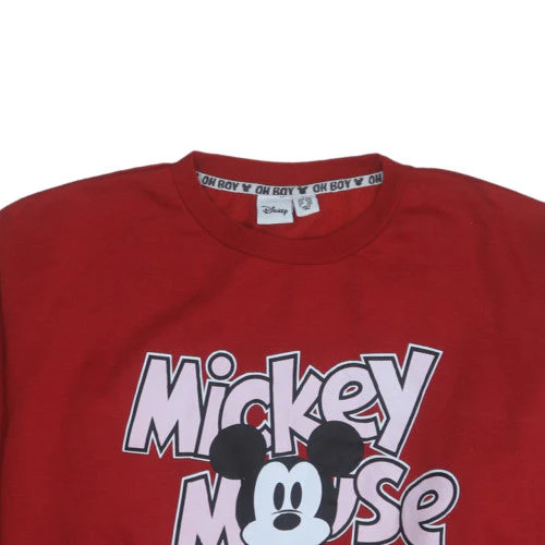 Disney Women Red Mickey Mouse Pullover Sweatshirt Size 14 Classic Fit - Image 5