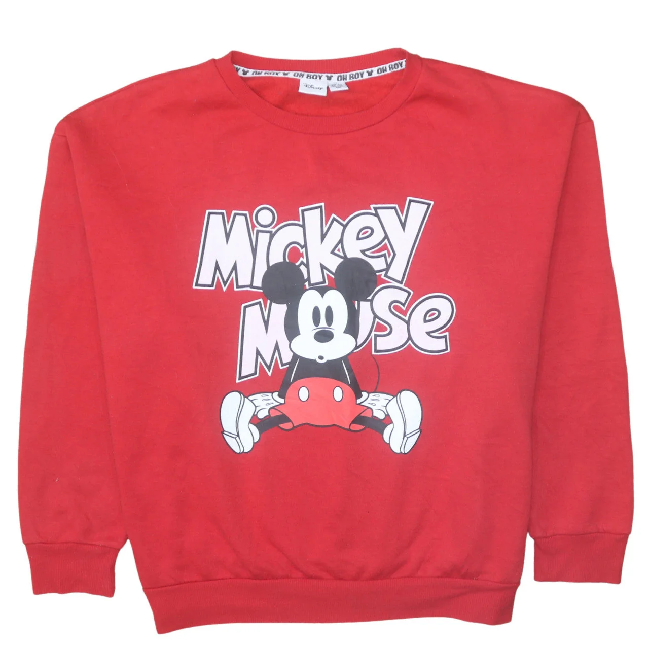 Disney Women Red Mickey Mouse Pullover Sweatshirt XL