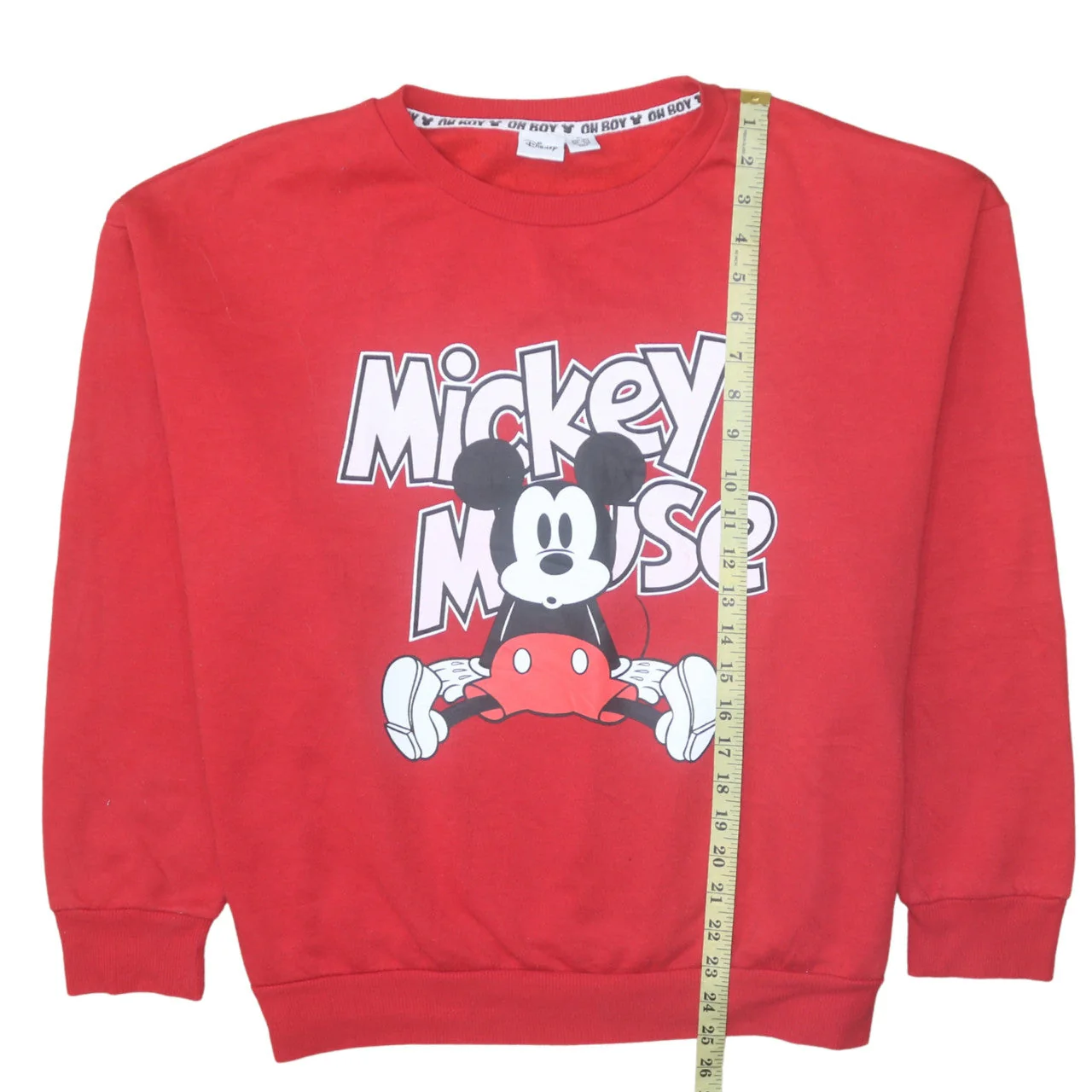 Disney Women Red Mickey Mouse Pullover Sweatshirt XL - Image 2