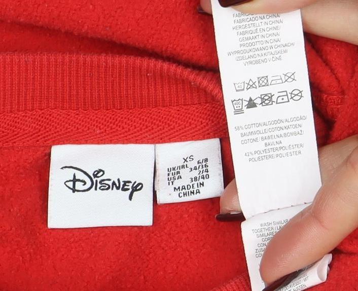 Disney Women Red XS Sweatshirt Mickey Mouse Christmas Naughty or Nice - Image 4