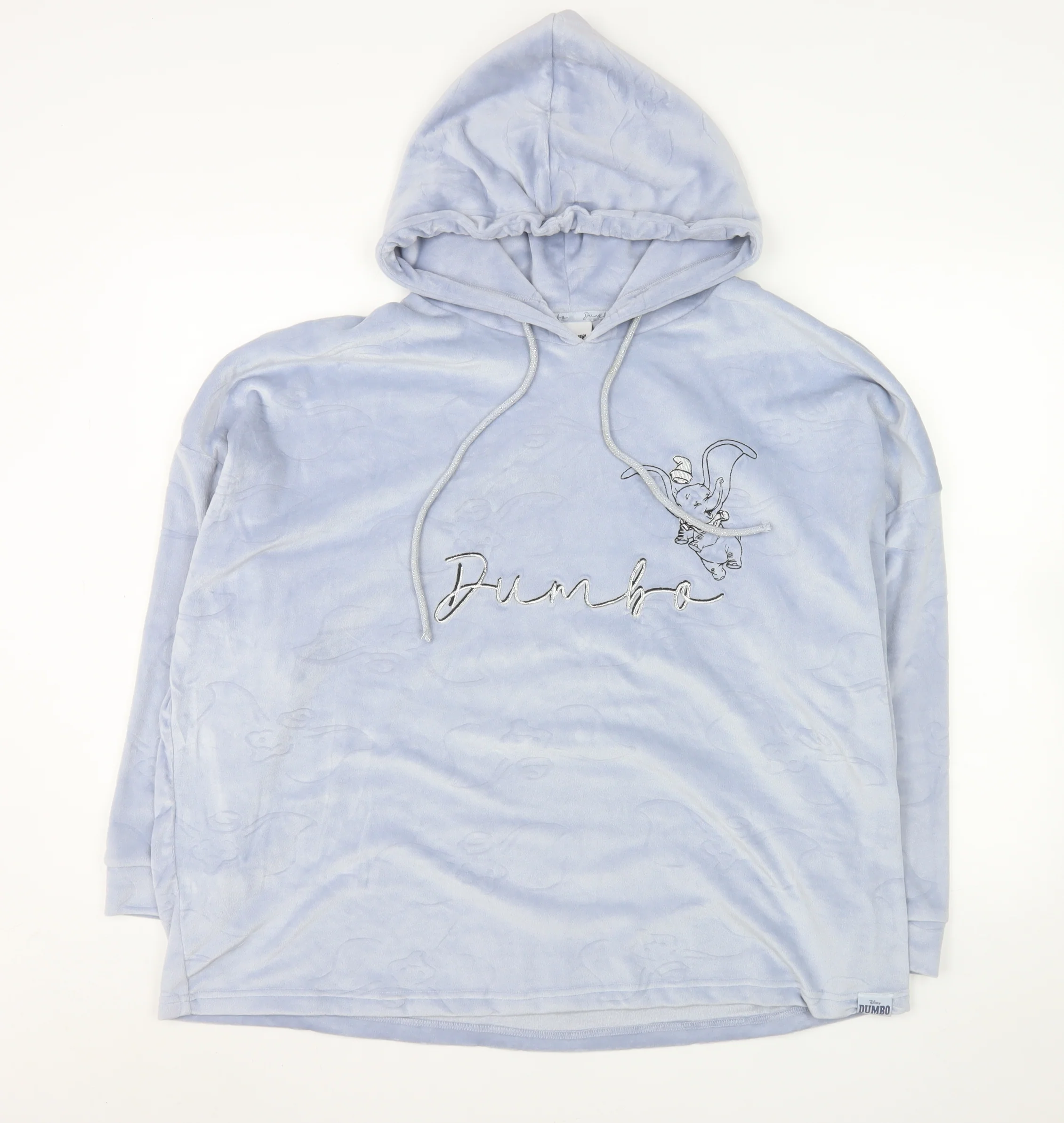 Disney Women’s Blue Dumbo Hoodie Size 12-14 Pullover Plush Sweatshirt