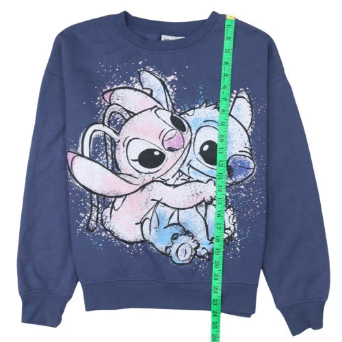 Disney Women’s Blue Stitch & Angel Sweatshirt Size S Regular Fit - Image 3