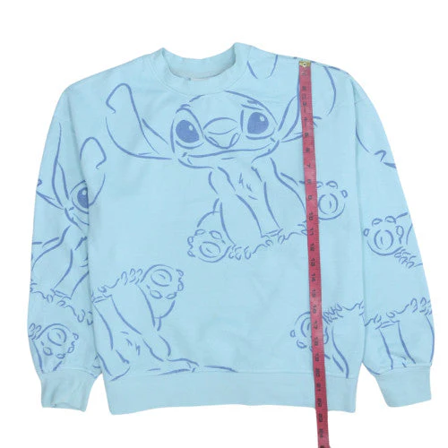 Disney Women’s Blue Stitch Sweatshirt Small Crew Neck Pullover - Image 3