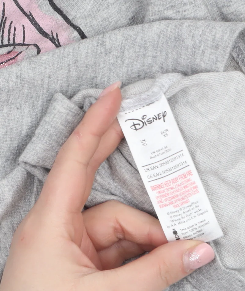 Disney Women’s Grey Dumbo Long Sleeve Nightshirt XS - Image 5