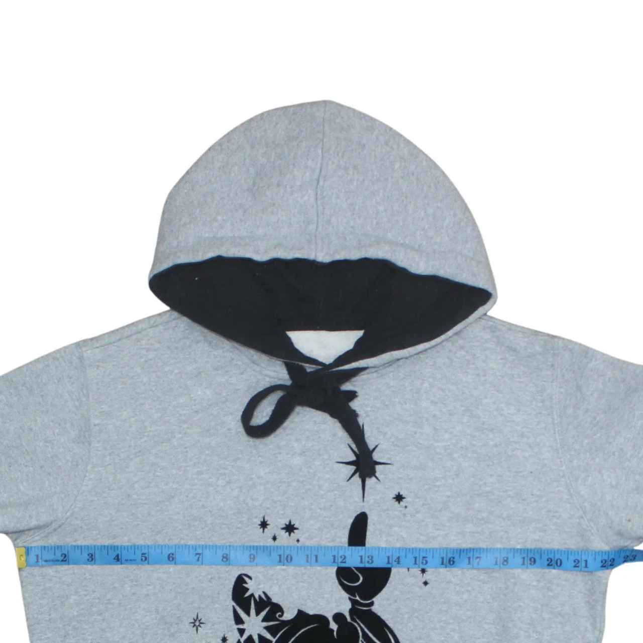 Disney Women’s Grey Hoodie Small Pullover Mickey Sorcerer Graphic Sweatshirt - Image 2