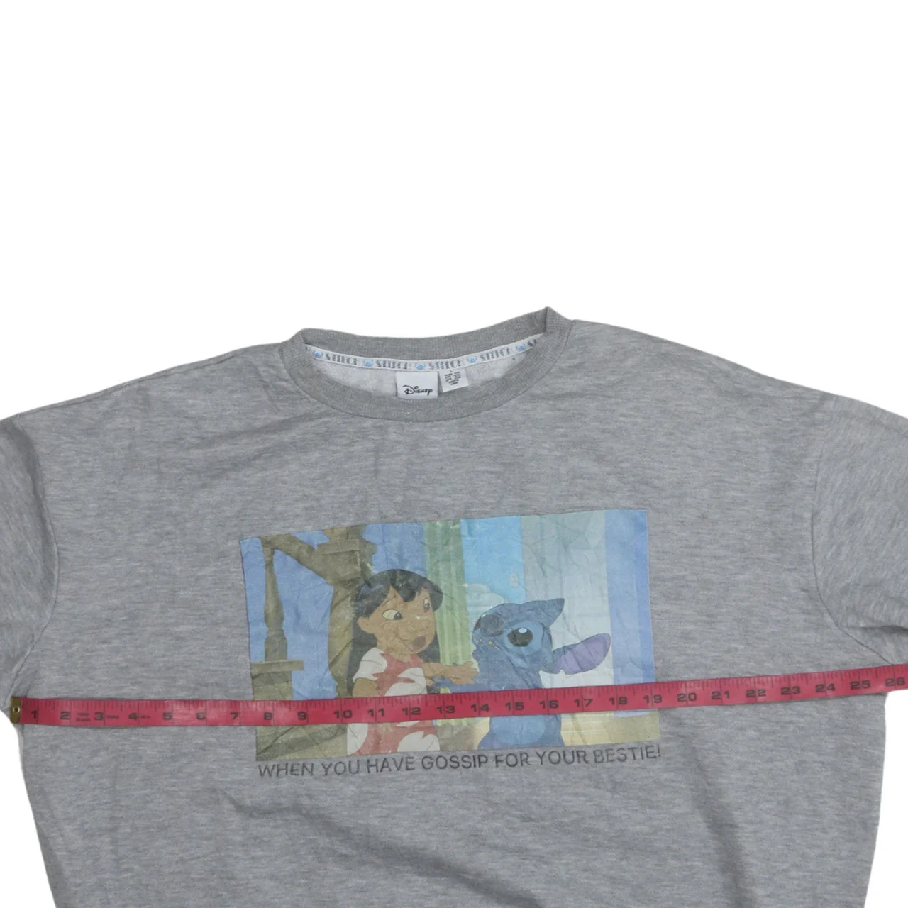 Disney Women’s Grey Lilo & Stitch Graphic Pullover Sweatshirt Size L - Image 3