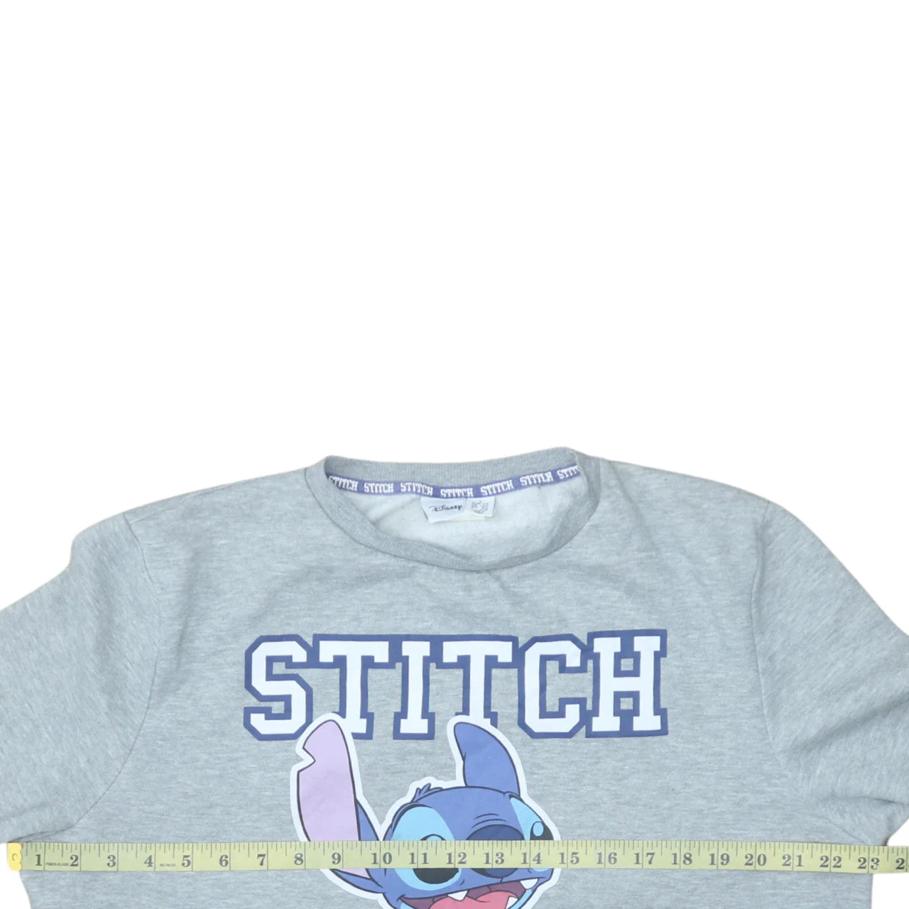 Disney Women’s Grey Stitch Sweatshirt L 14/16 Pullover Crew Neck - Image 2