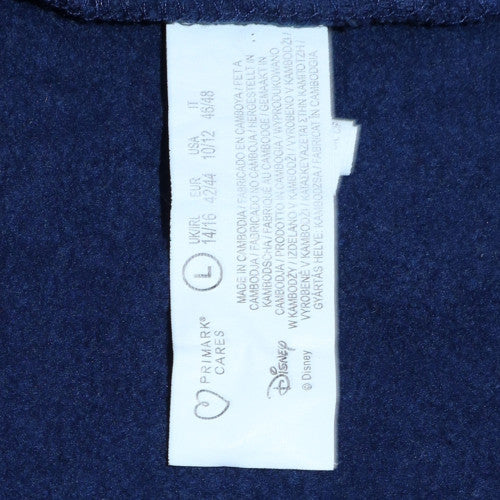 Disney Women Stitch Blue Pullover Hoodie L Graphic Print Cotton Blend - Image 6