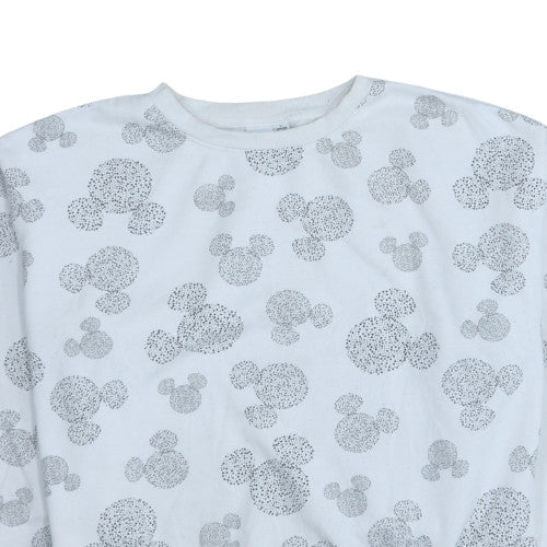 Disney Women White Grey Mickey Print Pullover Sweatshirt XL - Image 8