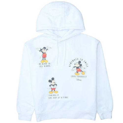 Disney Women White Mickey Mouse Pullover Hoodie Size M