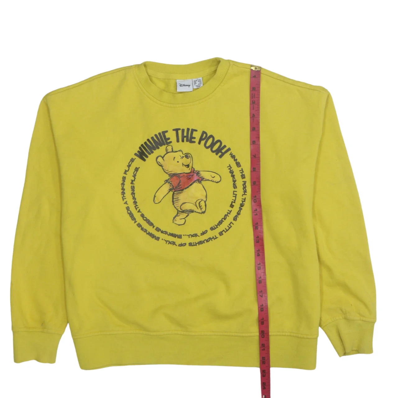 Disney Women Yellow Winnie the Pooh Pullover Sweatshirt Size 10/12 - Image 2