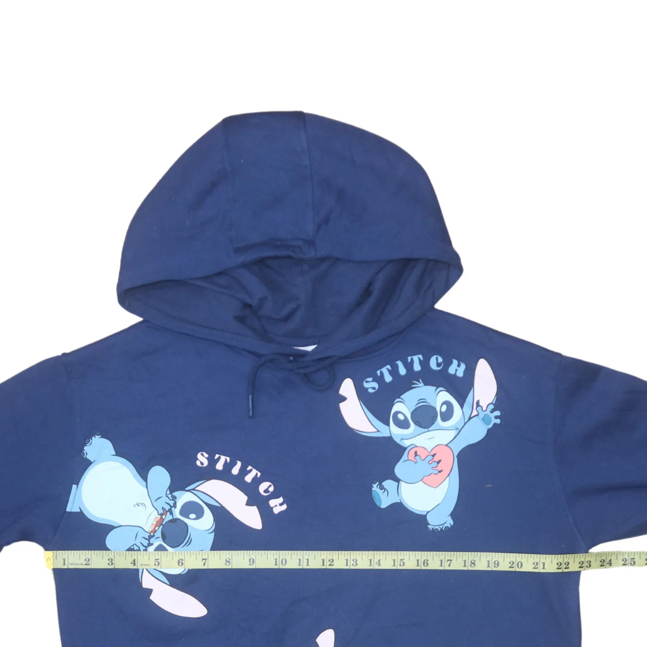 Disney Womens Blue Stitch Hoodie Size 12/14 Pullover Hooded Sweatshirt - Image 2