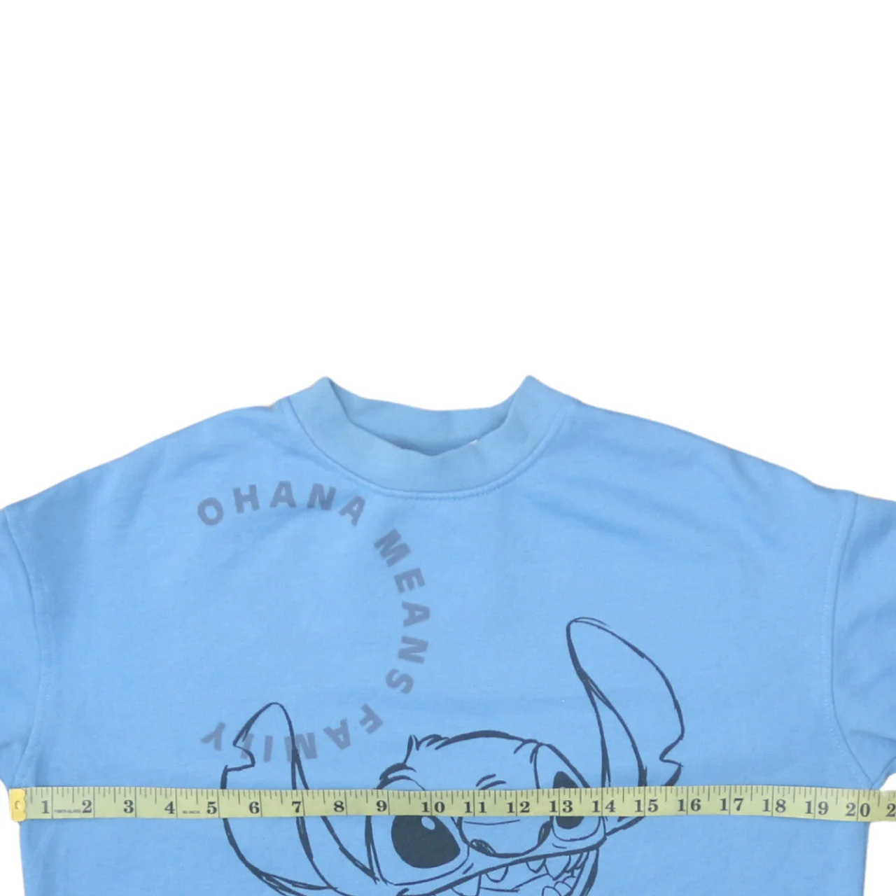 Disney Womens Blue Stitch Sweatshirt XS Crew Neck Pullover - Image 3