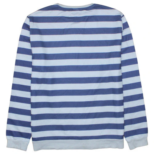 Disney Womens Blue White Striped Mickey Mouse Pullover Sweatshirt L - Image 4