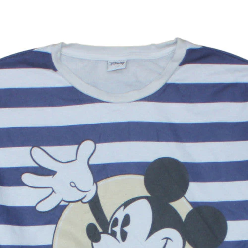 Disney Womens Blue White Striped Mickey Mouse Pullover Sweatshirt L - Image 7