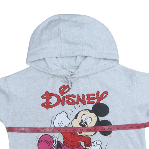 Disney Womens Grey Mickey Hoodie XS Pullover Hooded Sweatshirt - Image 3