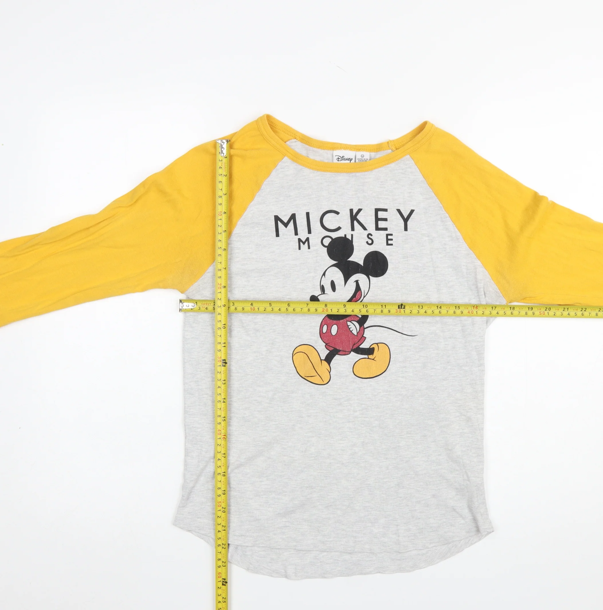 Disney Womens Grey Mickey Mouse 3/4 Sleeve Nightshirt L - Image 2