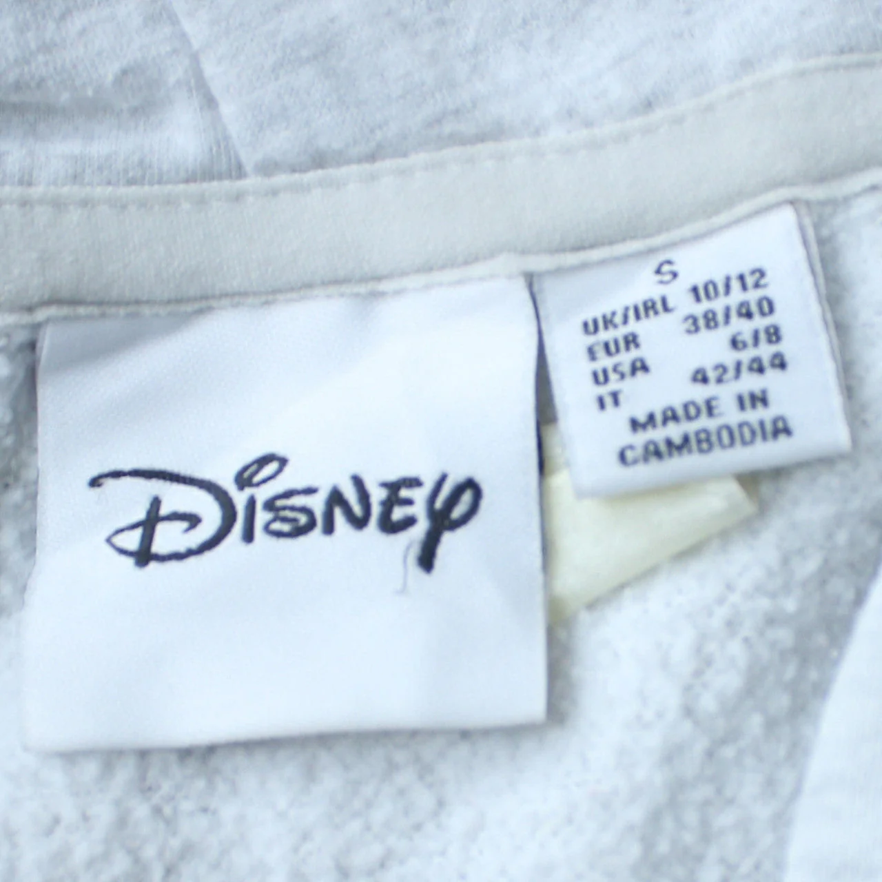 Disney Women's Grey Stitch Hoodie Small Pullover Hooded Sweatshirt - Image 5