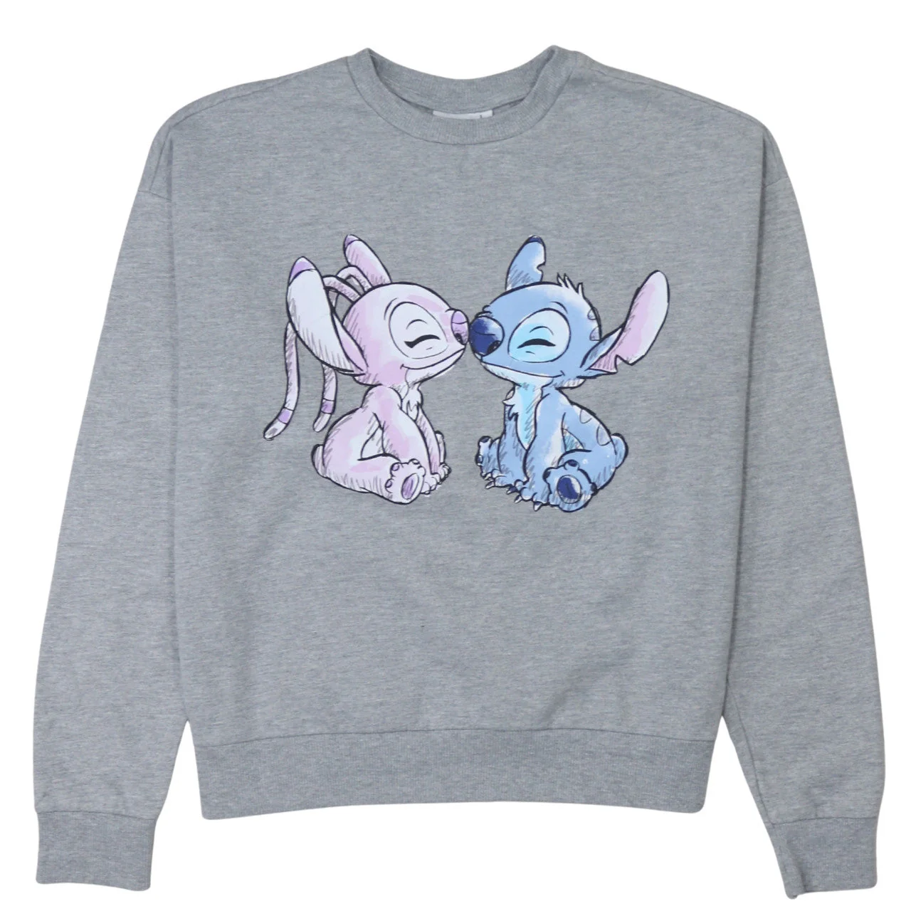 Disney Womens Grey Stitch Sweatshirt Size S Crew Neck Pullover