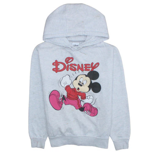 Disney Womens Grey XS Pullover Hoodie Mickey Print Casual Sweatshirt