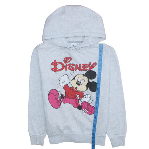 Disney Womens Grey XS Pullover Hoodie Mickey Print Casual Sweatshirt - Image 2