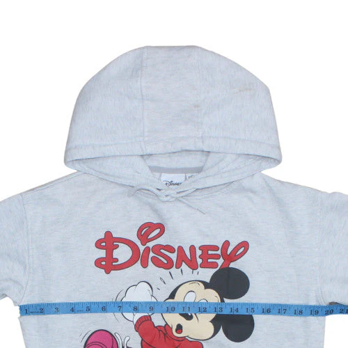 Disney Womens Grey XS Pullover Hoodie Mickey Print Casual Sweatshirt - Image 3