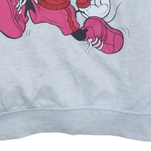 Disney Womens Grey XS Pullover Hoodie Mickey Print Casual Sweatshirt - Image 8