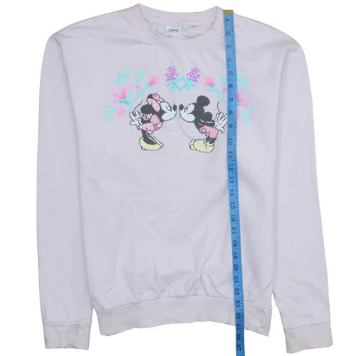 Disney Womens Pink Mickey & Minnie Cotton Sweatshirt Size 10 M - Image 2