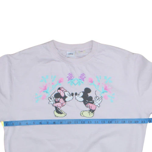 Disney Womens Pink Mickey & Minnie Cotton Sweatshirt Size 10 M - Image 3