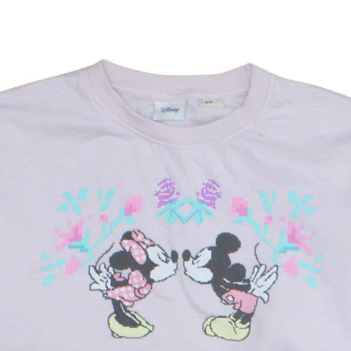 Disney Womens Pink Mickey & Minnie Cotton Sweatshirt Size 10 M - Image 8