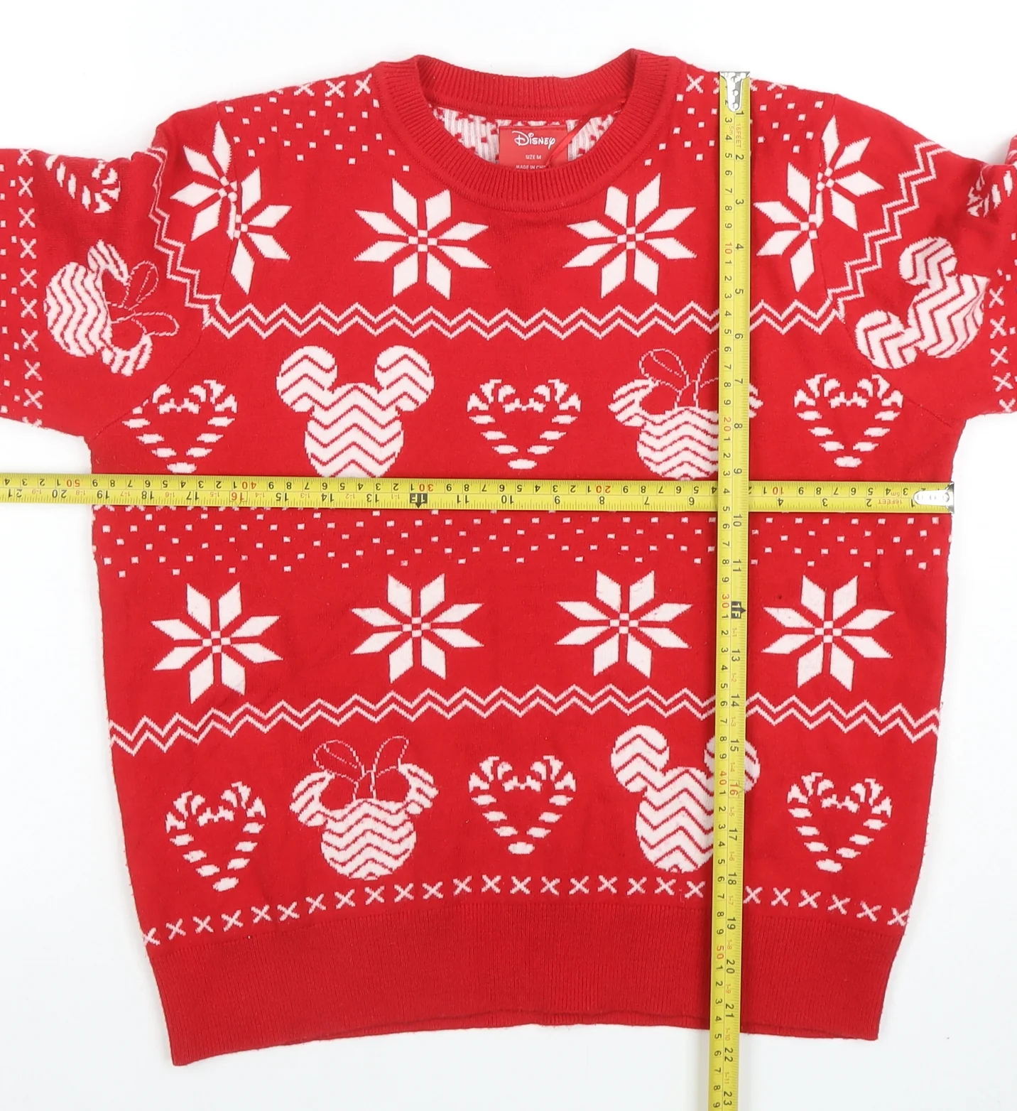Disney Womens Red Christmas Mickey Mouse Pullover Jumper Size M - Image 2