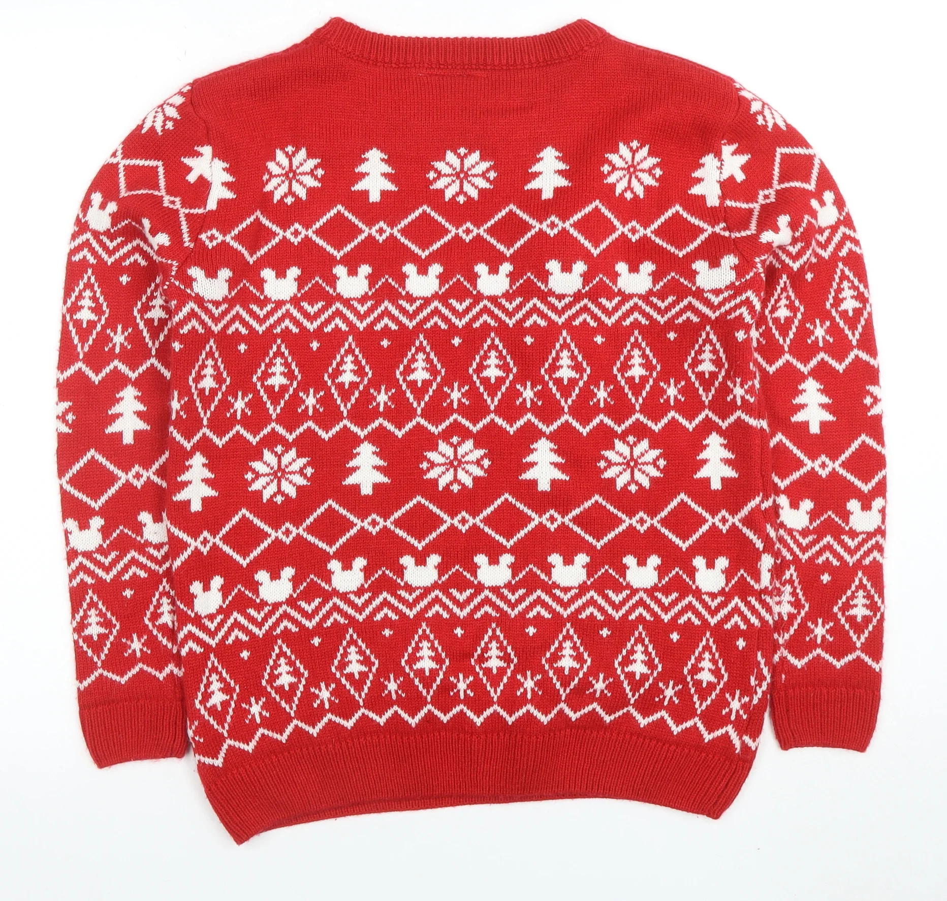 Disney Womens Red Mickey Mouse Christmas Jumper Size S - Image 3
