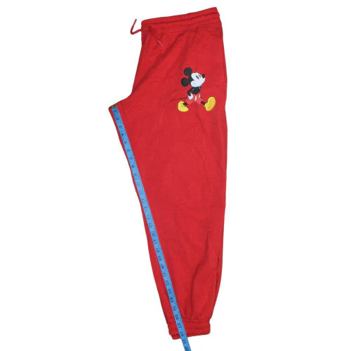 Disney Women's Red Mickey Mouse Jogger Trousers Size L - Image 3