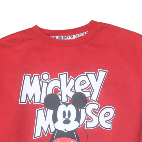 Disney Womens Red Mickey Mouse Pullover Sweatshirt Size 12/14 - Image 8
