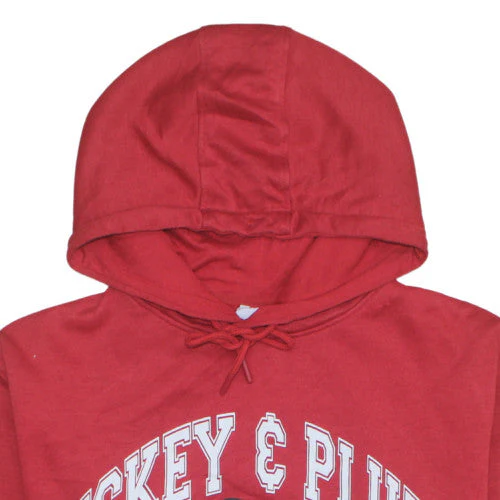 Disney Womens Red Mickey & Pluto Hoodie Size M 12/14 Pullover - Image 8