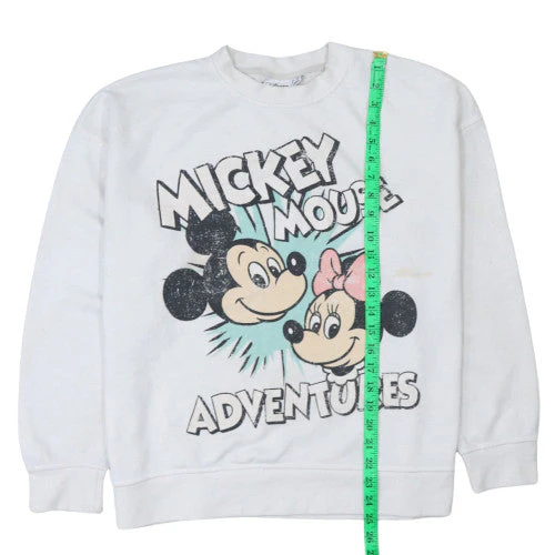 Disney Women's White Mickey & Minnie Crew Neck Pullover Sweatshirt L - Image 2